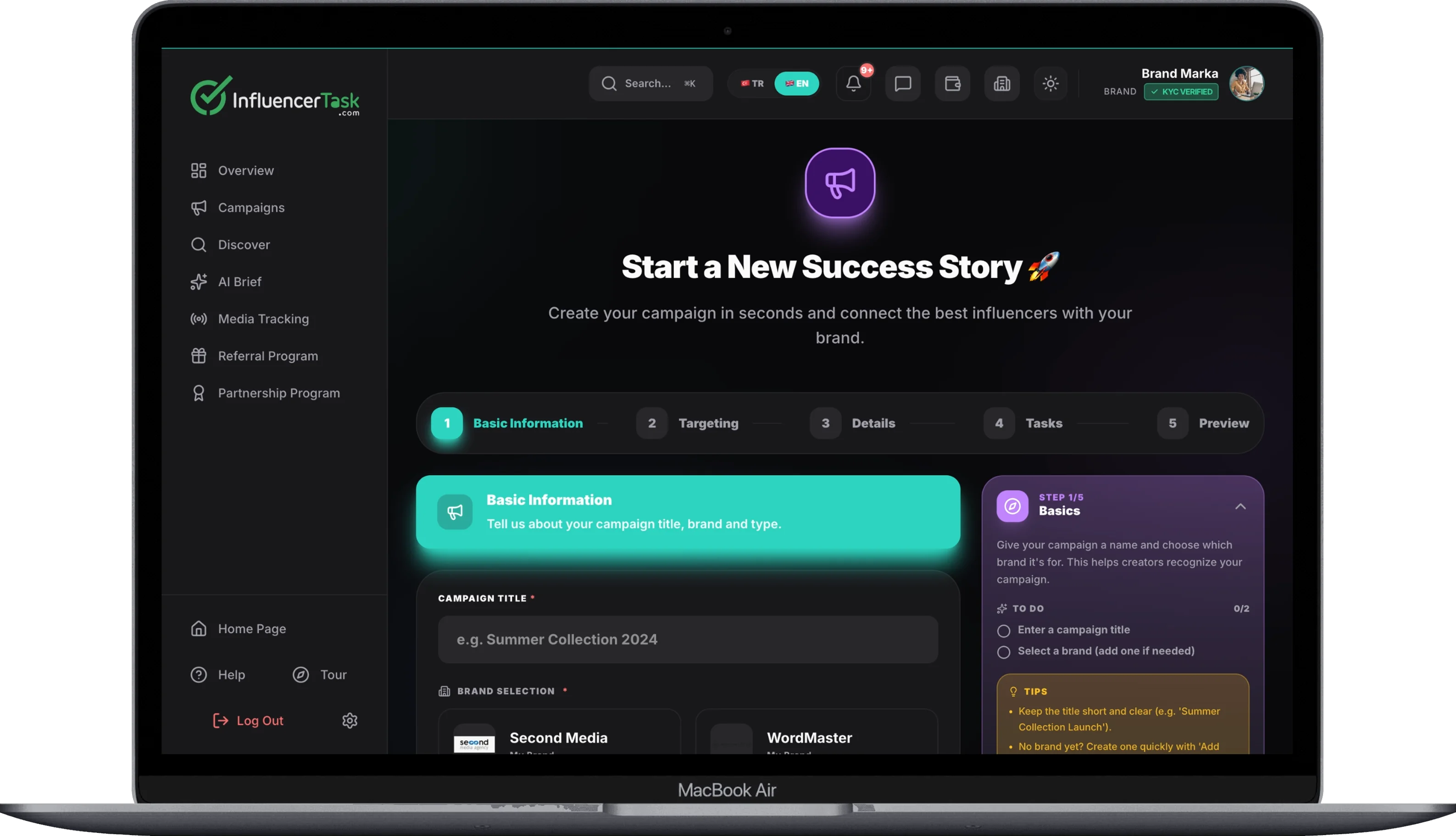 5-Step Guided Campaign Builder